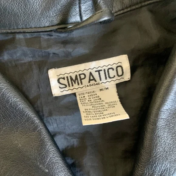Vintage Simpatico black faux leather crop jacket - Picture 4 of 8
